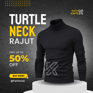 fath Knite.  Sweater Rajut Long Neck Turtle Neck Pria Wanita Kerah Panjang Kerah Tinggi Bahan Rajut 