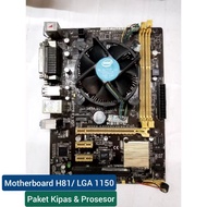 Intel lga 1150 H81 Motherboard with Fan and Processor Package LGA 1150 Motherboard