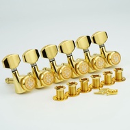 GUYKER Gold Guitar Locking Tuners Electric Guitar Machine Heads Tuners 1:18 Lock String Tuning Pegs 