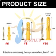 Tox With Screw,6mm,8mm,10mm,Tox Wall Plug With Stopper,Expand Nails WIth Screw