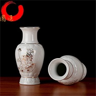BW-8💚Yuantong Process Buddha Front Vase White Ceramic Lotus Gold Vase Buddha Hall Guanyin Lotus Vase Temple Flower Suppl