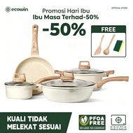 Ecowin Set alat memasak 4 keping kuali tidak melekat + kuali susu + kuali + periuk sup tidak periuk 