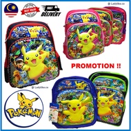 Pokemon Bag School Backpack 6D Beg Sekolah Beg Budak Kid Bag Pokemon Poli CAR Kid Luggage Pikachu Ba