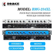 BOMGE 234XL electronic crossover, professional stereo 2/3-way mono 4-way crossover processor, suitab