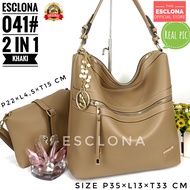 Esclona Tas Wanita Shoulder Bag Bahu Totebag Import Batam Branded Selempang Cewek Fashion 041