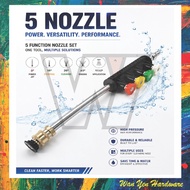 Water Jet Spray Gun Extension / Nozzle Extension / Lance Extension / Wand Extension come with 5 nozz