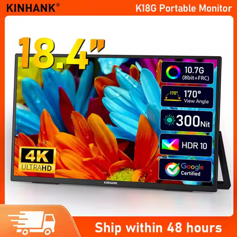 Kinhank 18.4" 4K 60HZ Portable Monitor K18G with Google TV HDR10 IPS Display Gaming Monitor For PC L