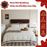 (L41020)Silk Sateen Bedding Set with Black Edge Woven Embossed Letters Simple Modern Luxurious - Mem