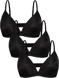 Women's Bra Pack of 3, Ciclamino black x 3, 30B