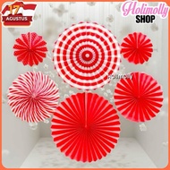 Azq-16 Hm - [1 Set of 6] Paper Fan Decorative August 17, Fan 17 August