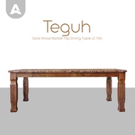 Arturo - Teguh Solid Wood Marble Top Dining Table (2.1M)