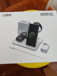 ITFIT 三星3合1無線充電套裝 冬季限定版 充手機充手錶充耳機 有夜燈有alarm時鐘 全新
