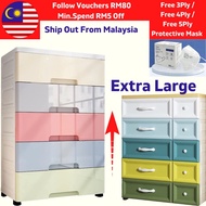 ZakkaHouse 5 Tiers XL Size Plastic Drawer Storage Box Cabinet Laci Plastik Rak Baju Plastik Kabinet 