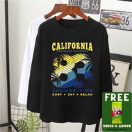  California 83 grafik baju t-shirt lengan panjang 3xl perempuan viral women men cotton/Plus Size/long sleeves