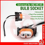 2PCS H8/H9/H11 Bulb Socket Female Adapter Connector