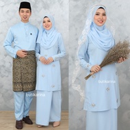 [size 36-50] Baju Kurung Moden Amira Biru Lembut Soft Baby Blue - Set couple Sedondon Nikah Penganti