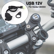 12V Dual USB Motorcycle Charger Plug Socket Cigarette Lighter Adapter For Honda CB400X CB 400 X