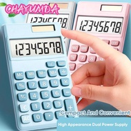 CHAYUMDA Mini Pocket Calculator, Dual Power Supply 8-Digit Scientific Calculator, Portable Large Scr