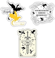 Set 3Pcs A Dragon Without Its Rider is A Tradegy, Fourth Wing Riders Quadrant, I Will Not Die Today 