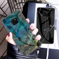 Huawei Mate 20 10 9 Pro 20 X  Phone Case Luxury Marble Tempered Glass Hard Cover
