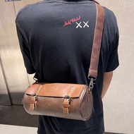 Trendy Brand Men's Cylinder Shoulder Bag - Korean and Japanese Style Cylinder Crossbody Bag