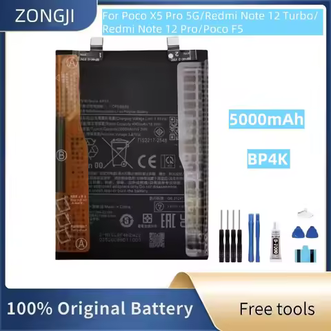New Battery BP4K For Mi Poco X5 Pro 5G/REDMI Note 12 Pro/Poco F5 /Note 12 Turbo Battery + Free Tools