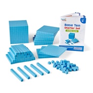 Hand2Mind Blue Plastic Base Ten Blocks Set