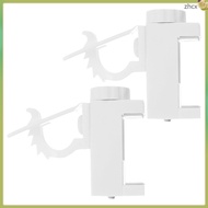 zhihuicx  2 Pcs Hook Curtain Brackets No Drill Screw Rod Adjustable Clip-On Nail Free White Abs Pp