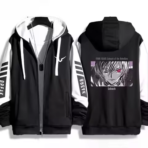 Code Geass Lelouch of The Rebellion Zip Up Women/Men Hoodie Sweatshirt Lelouch Lamperouge Zero CC Co