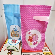 Cartoon Boys and Girls Drawstring Gift Bag Ribbon Bundle Pocket Children's Day Gift Bag Candy Biscuit Chocolate Packaging Bag
