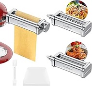 InnoMoon Pasta Maker Attachment for KitchenAid Mixer 3 Set Include Pasta Sheet Roller, Spaghetti, Fettuccine Cutters Pasta attachment Stainless Steel Accessories for KitchenAid by