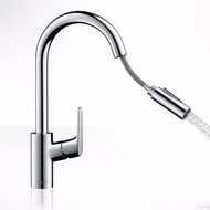 【現貨】 Hansgrohe Focus 240 可抽拉式廚房水龍頭, #31815000 光銀色$1880, #31815800 拉絲色$2780, #31815670 啞黑色$3300