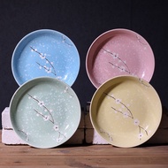 4One Pack8Inch Creative Japanese Style Household Ceramic Plate Set Rice Plate Vegetable Plate Dinner