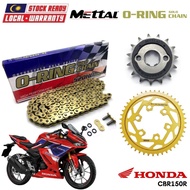 HONDA RS150R / RSX150 / CBR150R Rubber Silent Front Sprocket Sets Full Set O-RING Gold Chain 428 Spr