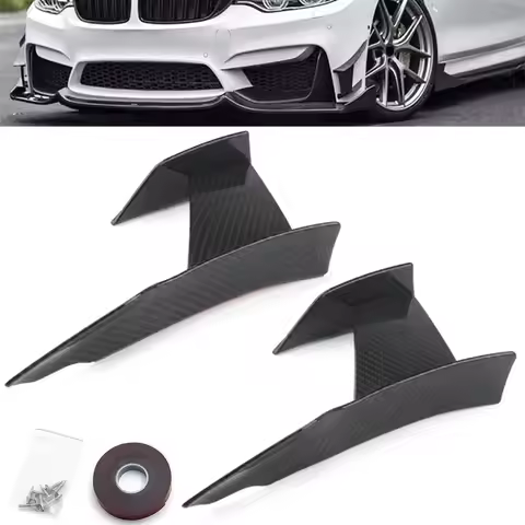 Car Air Vent Sticker Side Fender Lip Fin Splitter Spoiler Canard Sticker Fiber Car Front Bumper Wind