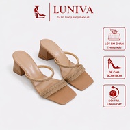 Luxury 5-inch square-toed, square-toed, 5-inch square-heeled high-heeled sandals