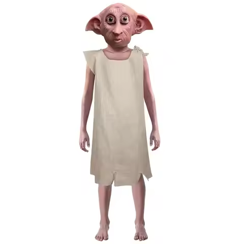 Dobby Costume Boys Girls Dobby Mask Elf Ears Full Head Latex Mask Halloween Party Realistic Cosplay 