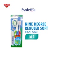 Systema Regular 9 Degree Toothbrush Economical Packaging Contains 3 Pcs
