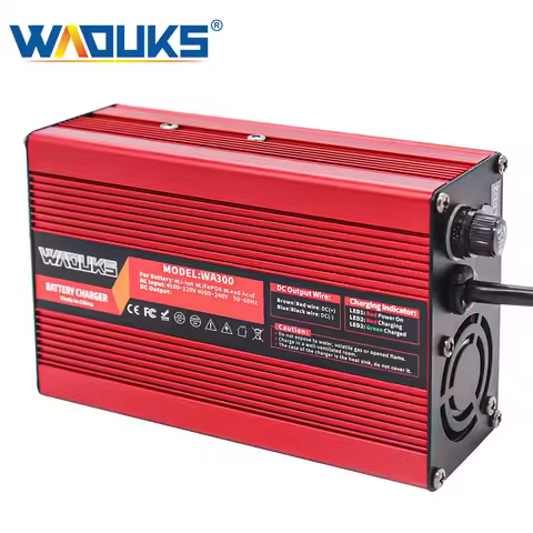25.2V 8A Li-ion Battery Charger Usd For 6S 22.2V Li-ion Battery Red Aluminum Shell Battery Fast Char