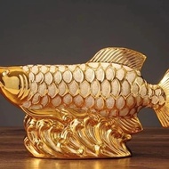 Lucky Arowana Fish Display Statue Cupboard Shelf Decoration