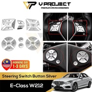 Mercedes Benz E Class W212 2010-2016 Car Steering Wheel Switch Button Silver Cover Sticker Trim V Project Accessories