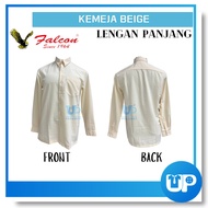 Falcon Baju Sekolah Menengah MRSM Baju Kemeja Biru Gelap Beige Lengan Panjang Licin Koshibo