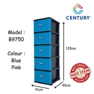 Century 5 Tier Plastic Drawer / Cloth Cabinet / Storage Cabinet B9750