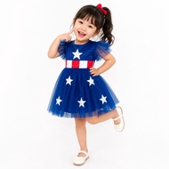 Captain america costume for girls, children's costume, cute costume