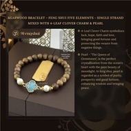 Agarwood Bracelet_Feng Shui Five Elements_8mm_Single Strand_Mixed Pearl_4-Leaf Clover_9Fengshui