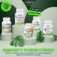 Organixs Immunity Power – Vitamin C-1000mg + Vitamin D3 K2 5000iu  Boron + Magnesium Bisglycinate + 