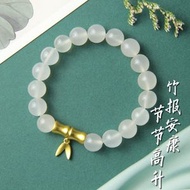 金絲玉手鏈 女翠玉竹節單圈手鏈 老型珠玉石手串