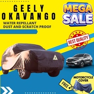 GEELY OKAVANGO CAR COVER HIGH QUALITY WATER REPELLANT AND DUST PROOF WITH FREE MOTOR COVER