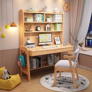 CLASSIC FURNITURE - 實木書枱帶書架寫字枱帶櫃桶儲物電腦枱學習辦公枱100CM（不含椅）