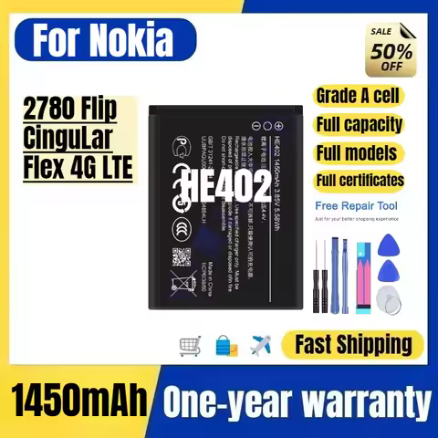 HE402 for Nokia 2780 Flip/CinguLar Flex 4G LTE Phone Battery High Quality High Capacity Battery Repl